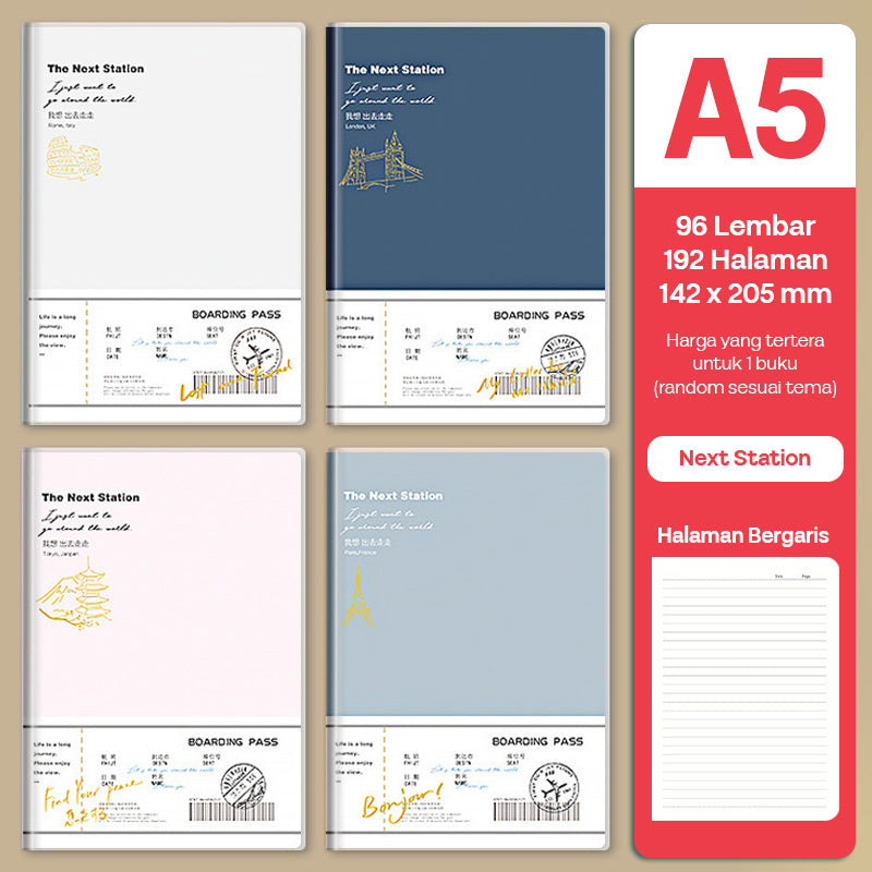 Buku Notebook A5 Sampul Eva Waterproof Tebal Halaman Bergaris 96 Lembar SBRA596