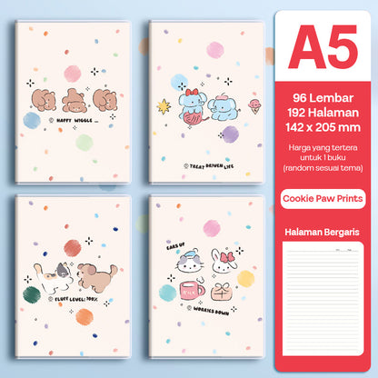 Buku Notebook A5 Sampul Eva Waterproof Tebal Halaman Bergaris 96 Lembar SBRA596