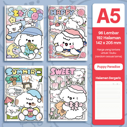 Buku Notebook A5 Sampul Eva Waterproof Tebal Halaman Bergaris 96 Lembar SBRA596