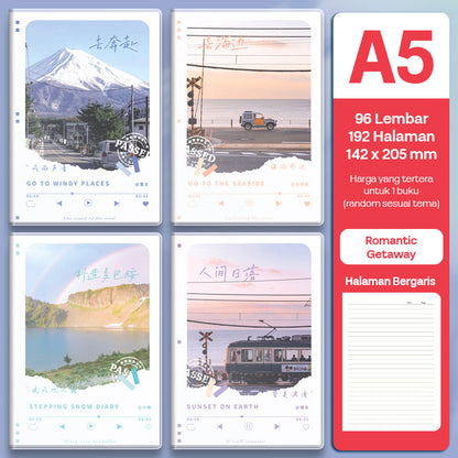 Buku Notebook A5 Sampul Eva Waterproof Tebal Halaman Bergaris 96 Lembar SBRA596