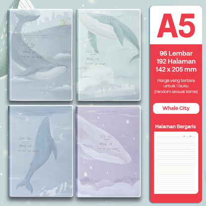 Buku Notebook A5 Sampul Eva Waterproof Tebal Halaman Bergaris 96 Lembar SBRA596