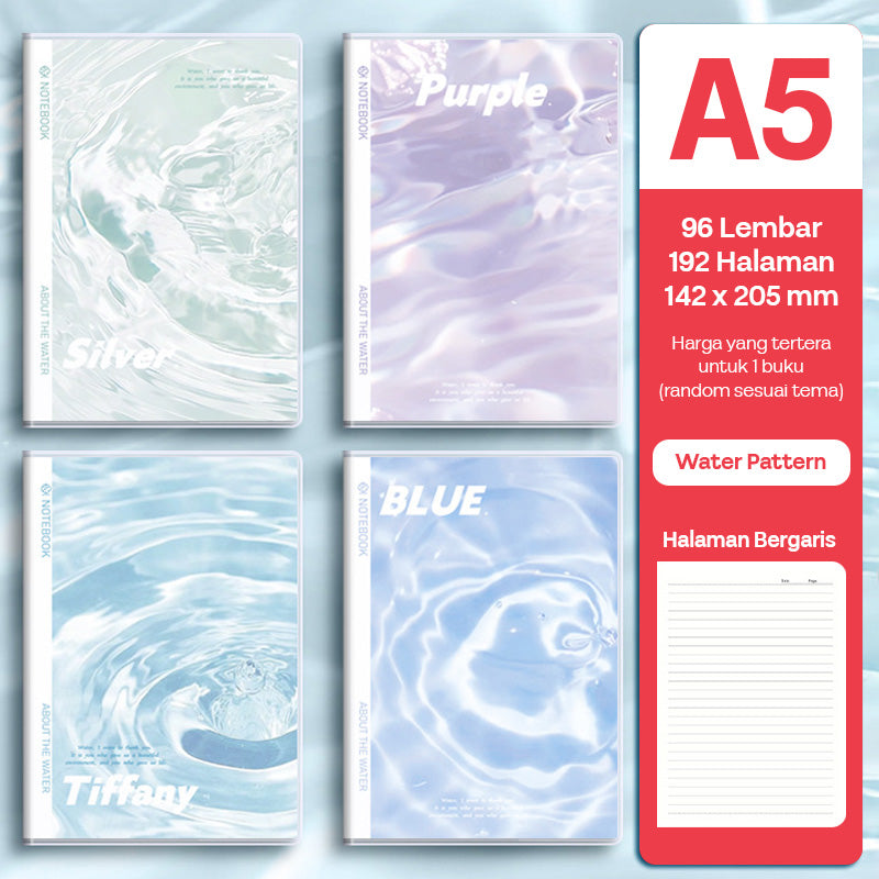 Buku Notebook A5 Sampul Eva Waterproof Tebal Halaman Bergaris 96 Lembar SBRA596