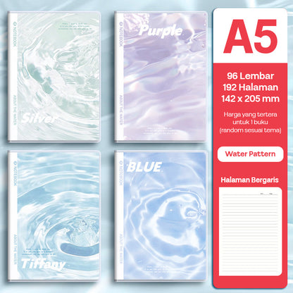Buku Notebook A5 Sampul Eva Waterproof Tebal Halaman Bergaris 96 Lembar SBRA596