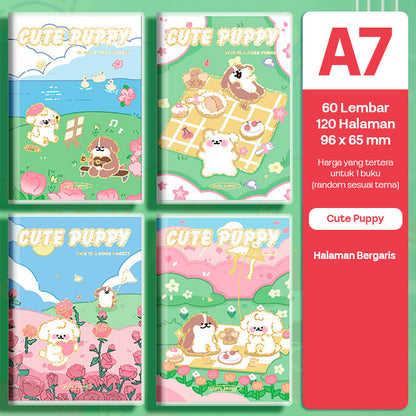 Buku Notebook A7 Sampul Eva Waterproof Tebal Halaman Bergaris 60 Lembar SBRA760