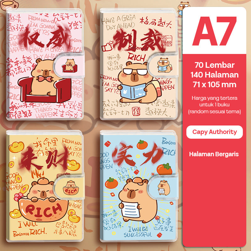 Buku Notebook A7 Sampul Eva Waterproof Tebal Velcro SBRA770