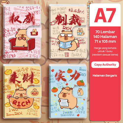 Buku Notebook A7 Sampul Eva Waterproof Tebal Velcro SBRA770