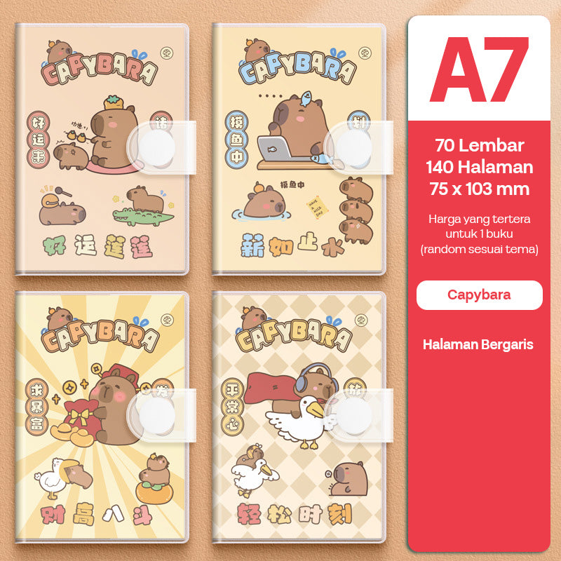 Buku Notebook A7 Sampul Eva Waterproof Tebal Velcro SBRA770