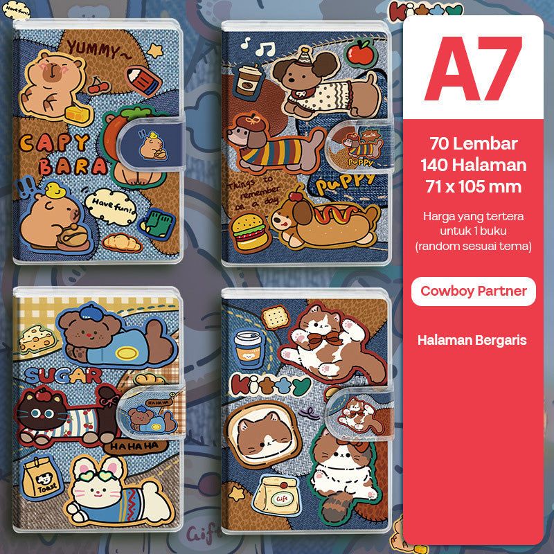 Buku Notebook A7 Sampul Eva Waterproof Tebal Velcro SBRA770
