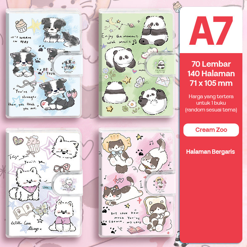 Buku Notebook A7 Sampul Eva Waterproof Tebal Velcro SBRA770