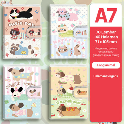 Buku Notebook A7 Sampul Eva Waterproof Tebal Velcro SBRA770