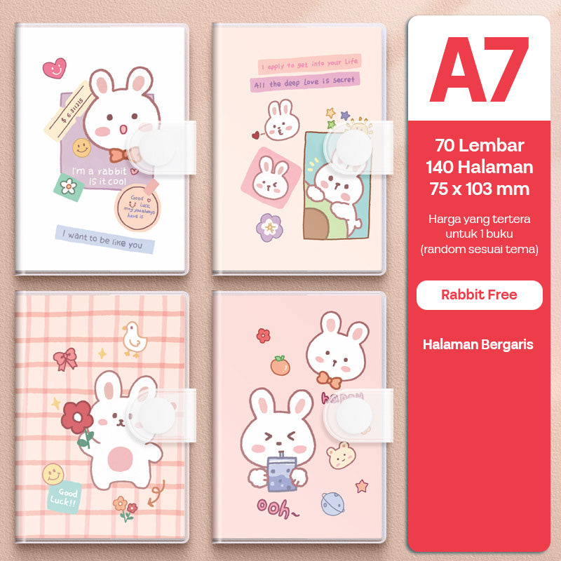 Buku Notebook A7 Sampul Eva Waterproof Tebal Velcro SBRA770