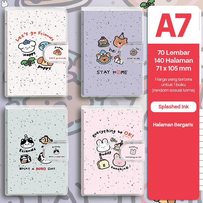 Buku Notebook A7 Sampul Eva Waterproof Tebal Velcro SBRA770
