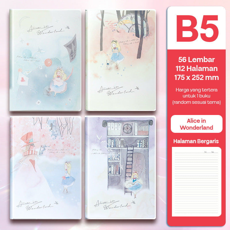 Buku Notebook B5 Sampul Eva Waterproof Tebal Halaman Bergaris 56 Lembar SBRB556
