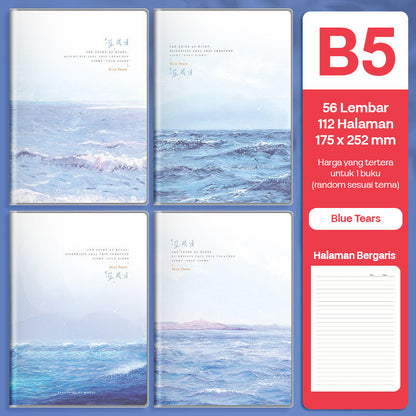 Buku Notebook B5 Sampul Eva Waterproof Tebal Halaman Bergaris 56 Lembar SBRB556