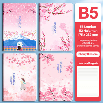 Buku Notebook B5 Sampul Eva Waterproof Tebal Halaman Bergaris 56 Lembar SBRB556