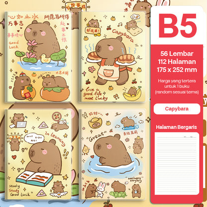 Buku Notebook B5 Sampul Eva Waterproof Tebal Halaman Bergaris 56 Lembar SBRB556