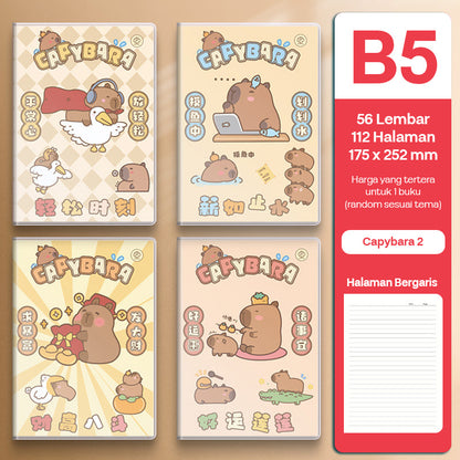 Buku Notebook B5 Sampul Eva Waterproof Tebal Halaman Bergaris 56 Lembar SBRB556