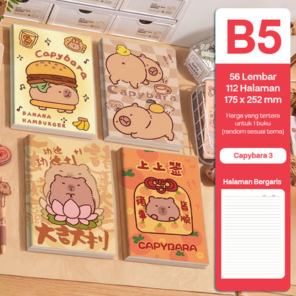 Buku Notebook B5 Sampul Eva Waterproof Tebal Halaman Bergaris 56 Lembar SBRB556