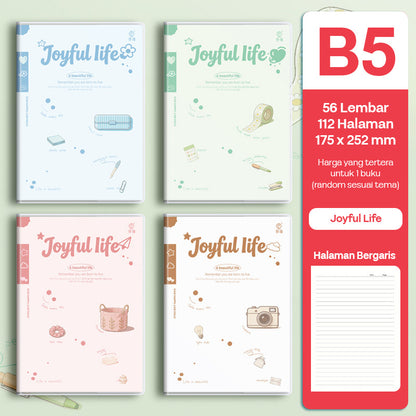 Buku Notebook B5 Sampul Eva Waterproof Tebal Halaman Bergaris 56 Lembar SBRB556
