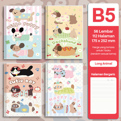 Buku Notebook B5 Sampul Eva Waterproof Tebal Halaman Bergaris 56 Lembar SBRB556