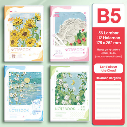 Buku Notebook B5 Sampul Eva Waterproof Tebal Halaman Bergaris 56 Lembar SBRB556