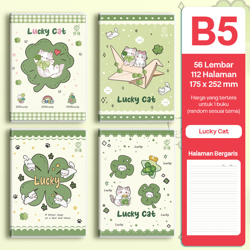 Buku Notebook B5 Sampul Eva Waterproof Tebal Halaman Bergaris 56 Lembar SBRB556