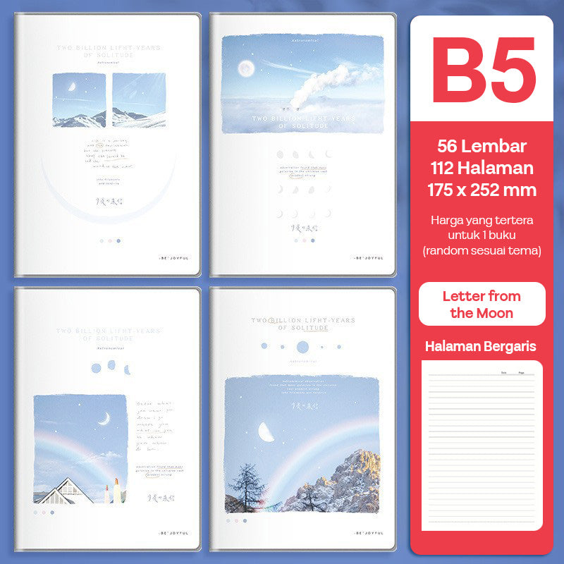 Buku Notebook B5 Sampul Eva Waterproof Tebal Halaman Bergaris 56 Lembar SBRB556