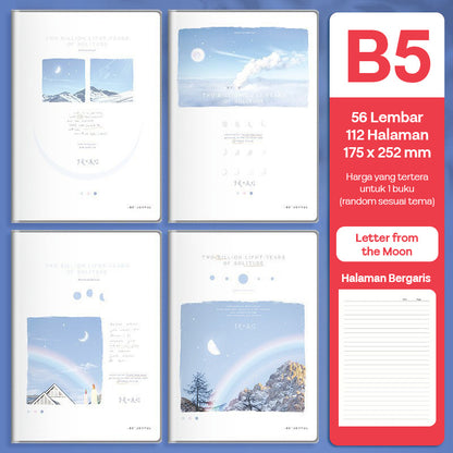 Buku Notebook B5 Sampul Eva Waterproof Tebal Halaman Bergaris 56 Lembar SBRB556