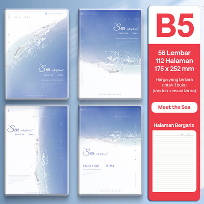 Buku Notebook B5 Sampul Eva Waterproof Tebal Halaman Bergaris 56 Lembar SBRB556