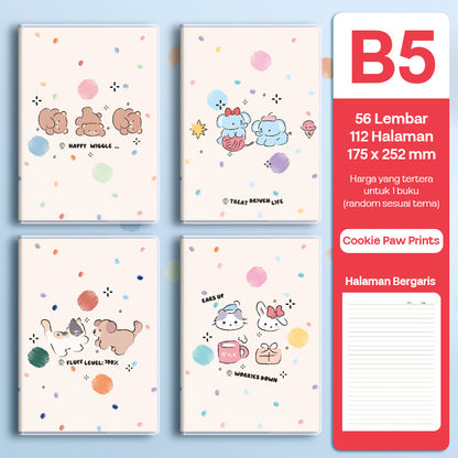 Buku Notebook B5 Sampul Eva Waterproof Tebal Halaman Bergaris 56 Lembar SBRB556
