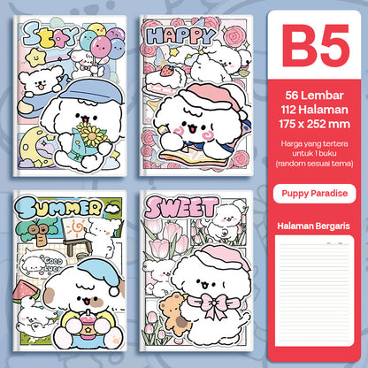 Buku Notebook B5 Sampul Eva Waterproof Tebal Halaman Bergaris 56 Lembar SBRB556
