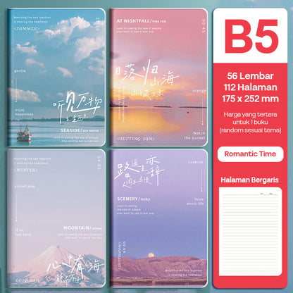 Buku Notebook B5 Sampul Eva Waterproof Tebal Halaman Bergaris 56 Lembar SBRB556