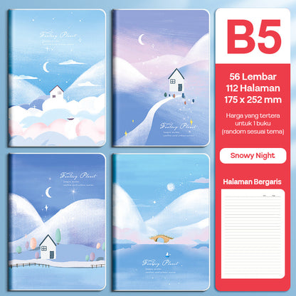 Buku Notebook B5 Sampul Eva Waterproof Tebal Halaman Bergaris 56 Lembar SBRB556