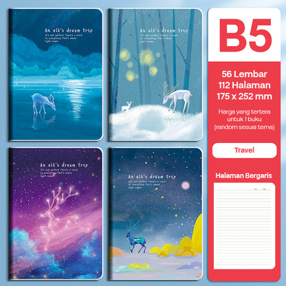 Buku Notebook B5 Sampul Eva Waterproof Tebal Halaman Bergaris 56 Lembar SBRB556