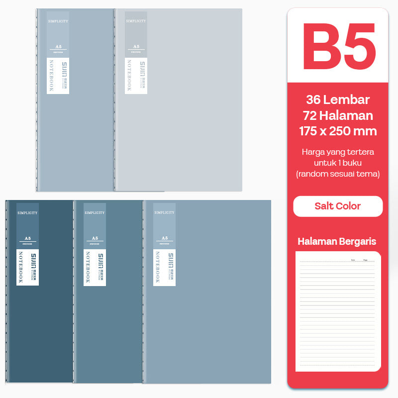 Buku Notebook A5 B5 Halaman Bergaris Warna SBTA536 SBTB536