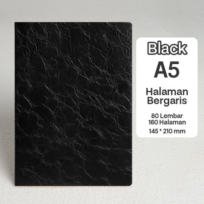 Buku Notebook A5 Kulit Tekstur Halaman Bergaris SBWA580