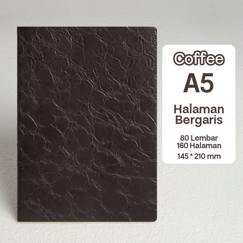Buku Notebook A5 Kulit Tekstur Halaman Bergaris SBWA580