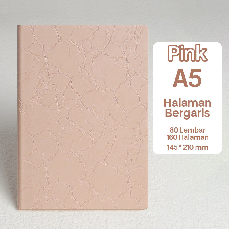Buku Notebook A5 Kulit Tekstur Halaman Bergaris SBWA580