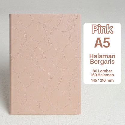 Buku Notebook A5 Kulit Tekstur Halaman Bergaris SBWA580
