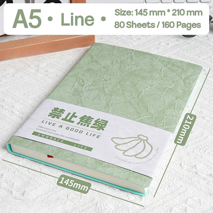 Buku Notebook A5 Kulit Tekstur dan Motivasi Halaman Bergaris SBWMA580
