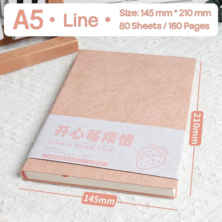 Buku Notebook A5 Kulit Tekstur dan Motivasi Halaman Bergaris SBWMA580