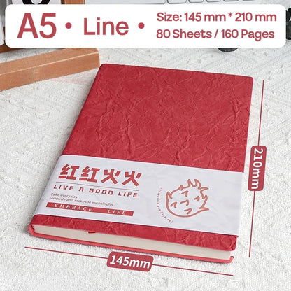 Buku Notebook A5 Kulit Tekstur dan Motivasi Halaman Bergaris SBWMA580