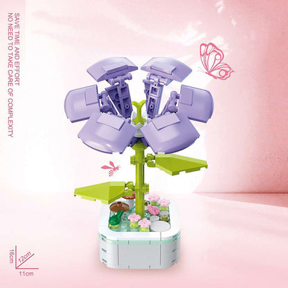 Mainan blok dekorasi pot bunga miniatur brick potted flower building block SCB0103 series A