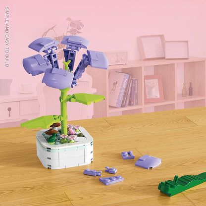 Mainan blok dekorasi pot bunga miniatur brick potted flower building block SCB0103 series A