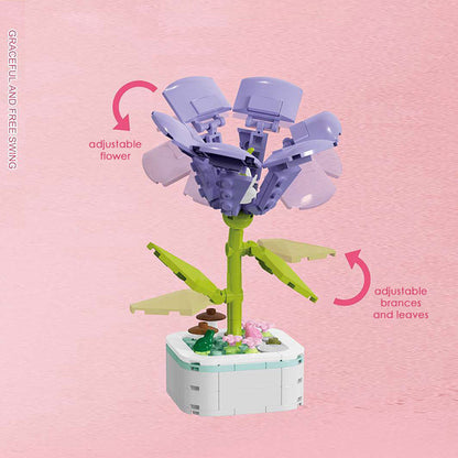 Mainan blok dekorasi pot bunga miniatur brick potted flower building block SCB0103 series A