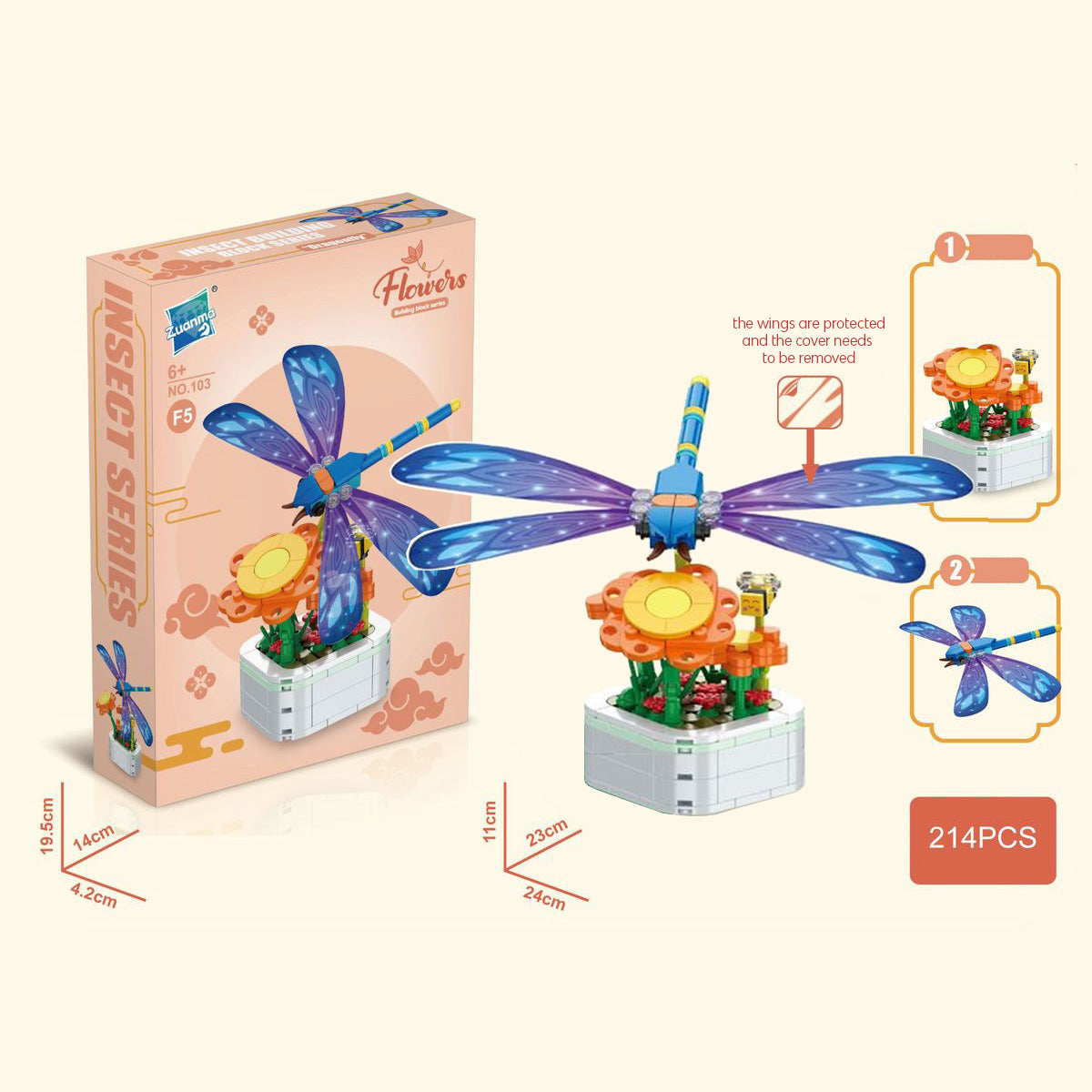 Mainan blok dekorasi kebun bunga miniatur brick garden flowers building block SCB0103 series F
