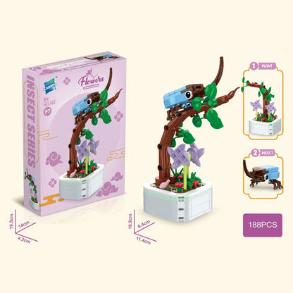 Mainan blok dekorasi kebun bunga miniatur brick garden flowers building block SCB0103 series F