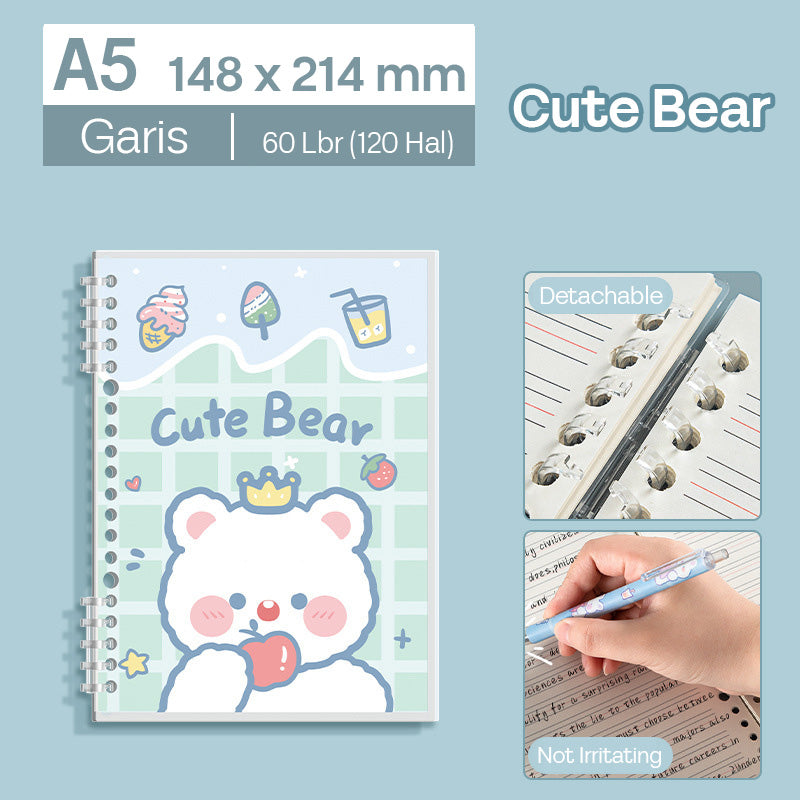 Binder Note A5 Cover Waterproof Halaman Bergaris SFNNA560