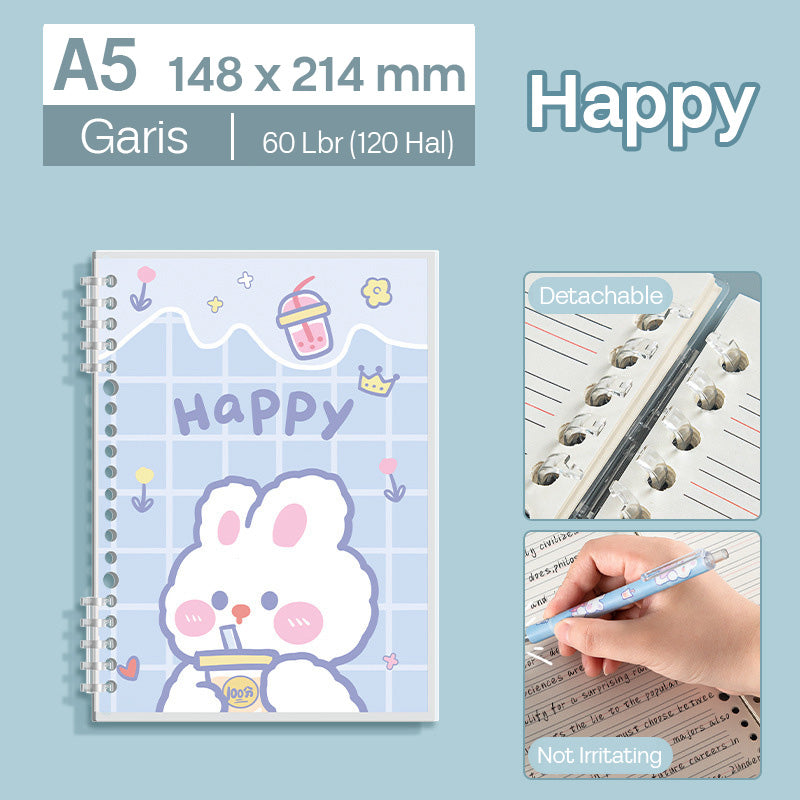 Binder Note A5 Cover Waterproof Halaman Bergaris SFNNA560