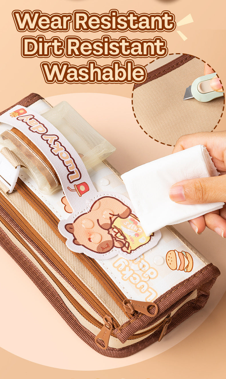 Pencil Case Canvas 5 Layers Storage Cartoon SPC52206